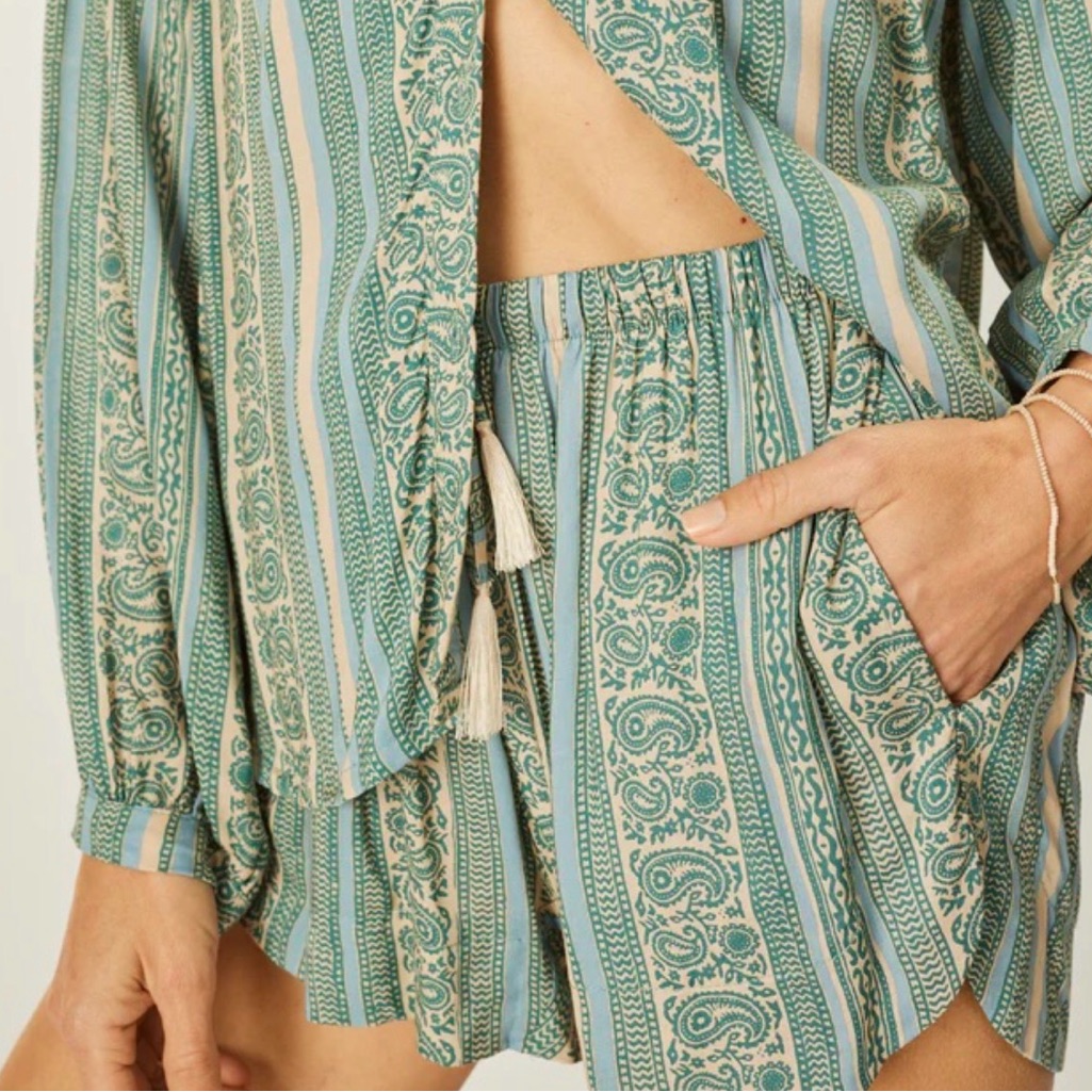 Natalie Martin Paisley Striped Pool Top And Bottom